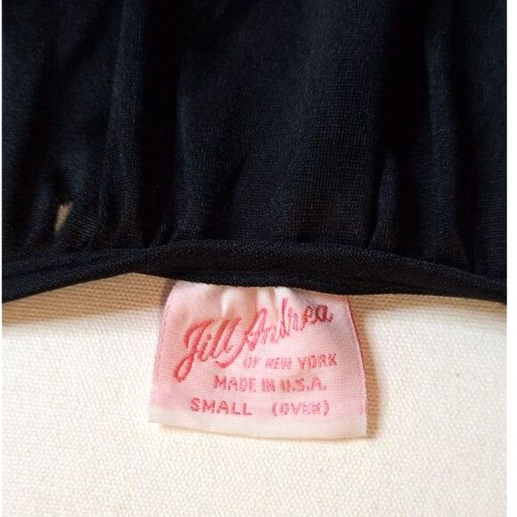 Jill Andrea of New York Black 2 Piece Vintage Lace Pajama Set 60s 70s Size Small - Picture 8 of 11